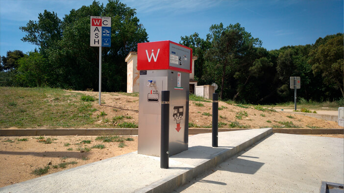 instalación área de autocaravanas Santa Cristina d'Aro